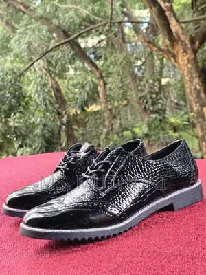 Ladies Black Laced Brogues