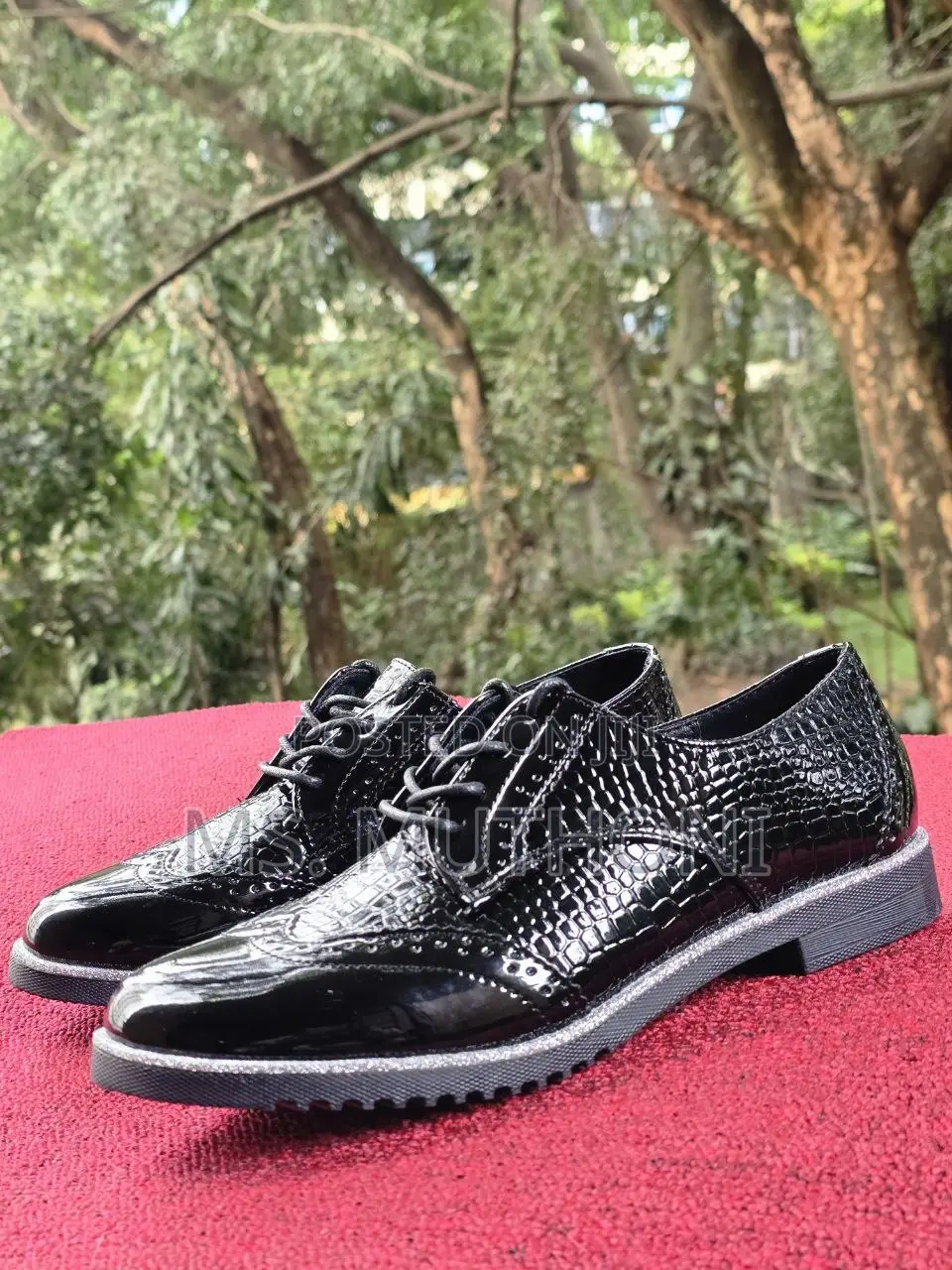 Ladies Black Laced Brogues