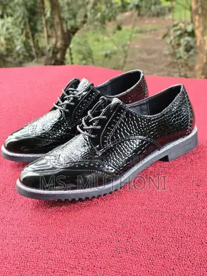 Ladies Black Laced Brogues