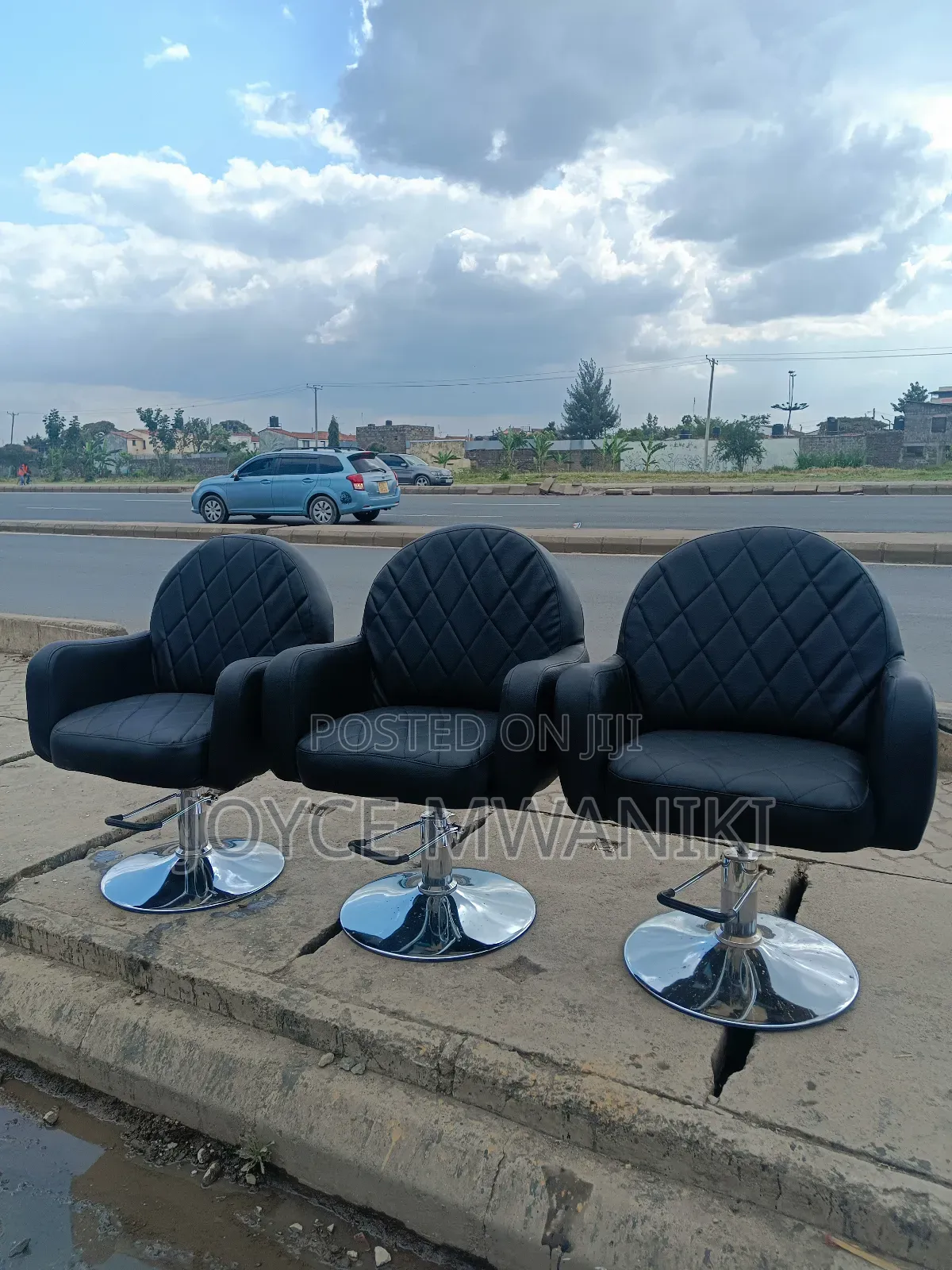 Salon Chairs, With Hydraulic Machine Black 