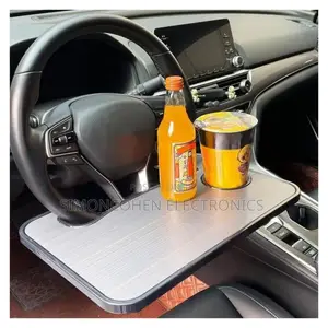 Wooden Slotted Steering Wheel Table Tray
