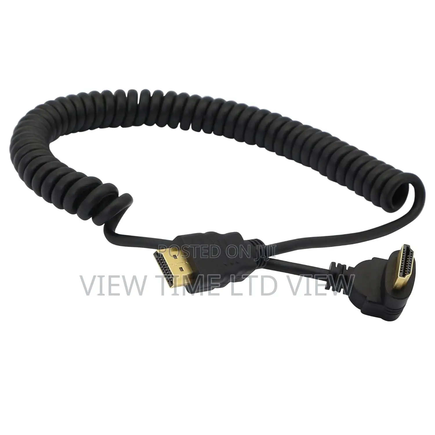 Right Angle HDMI Coiled Cable