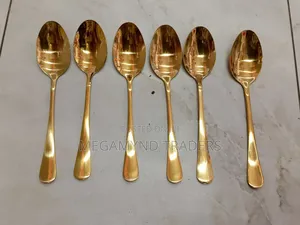 Golden Spoon/6pc Table Spoons/Gold Dessert Spoons