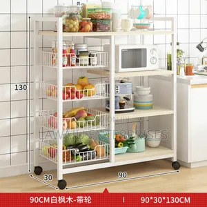White Movable Kitchen Rack