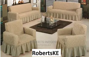 Elastic Sofa Covers 7 Seater Beige