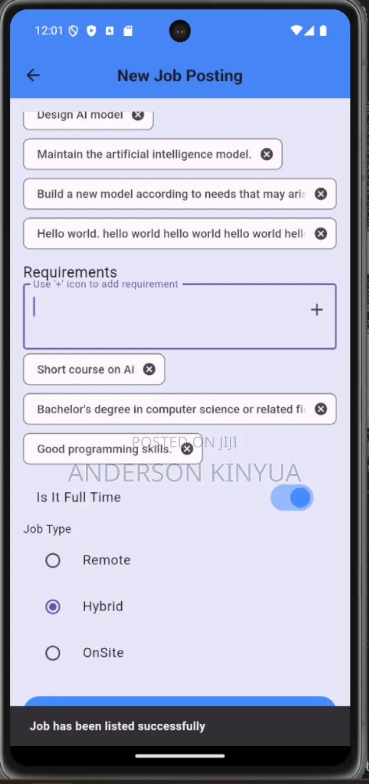 Develop Application for Mobile Device I.E Android and Ios
