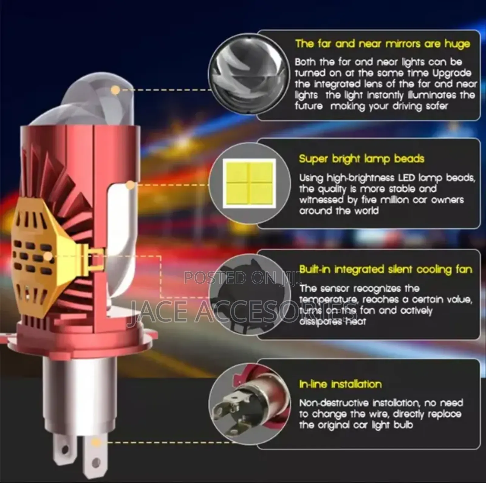 Mini Biled Bulbs With Cooling Fan