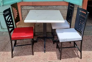 Restaurant Set, 4 Chairs With Powder Coating Finish
