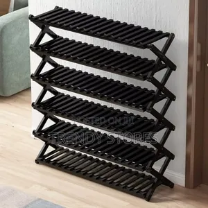 Black Bamboo Shoe Rack Stand