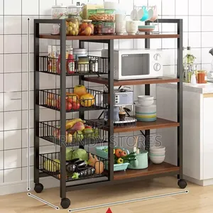 Black 4 Tier Multifunctional Metallic Rack