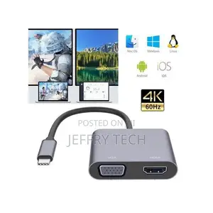 USB C to HDMI Compatible VGA Adapter Usb to Vga Cable 4K60H