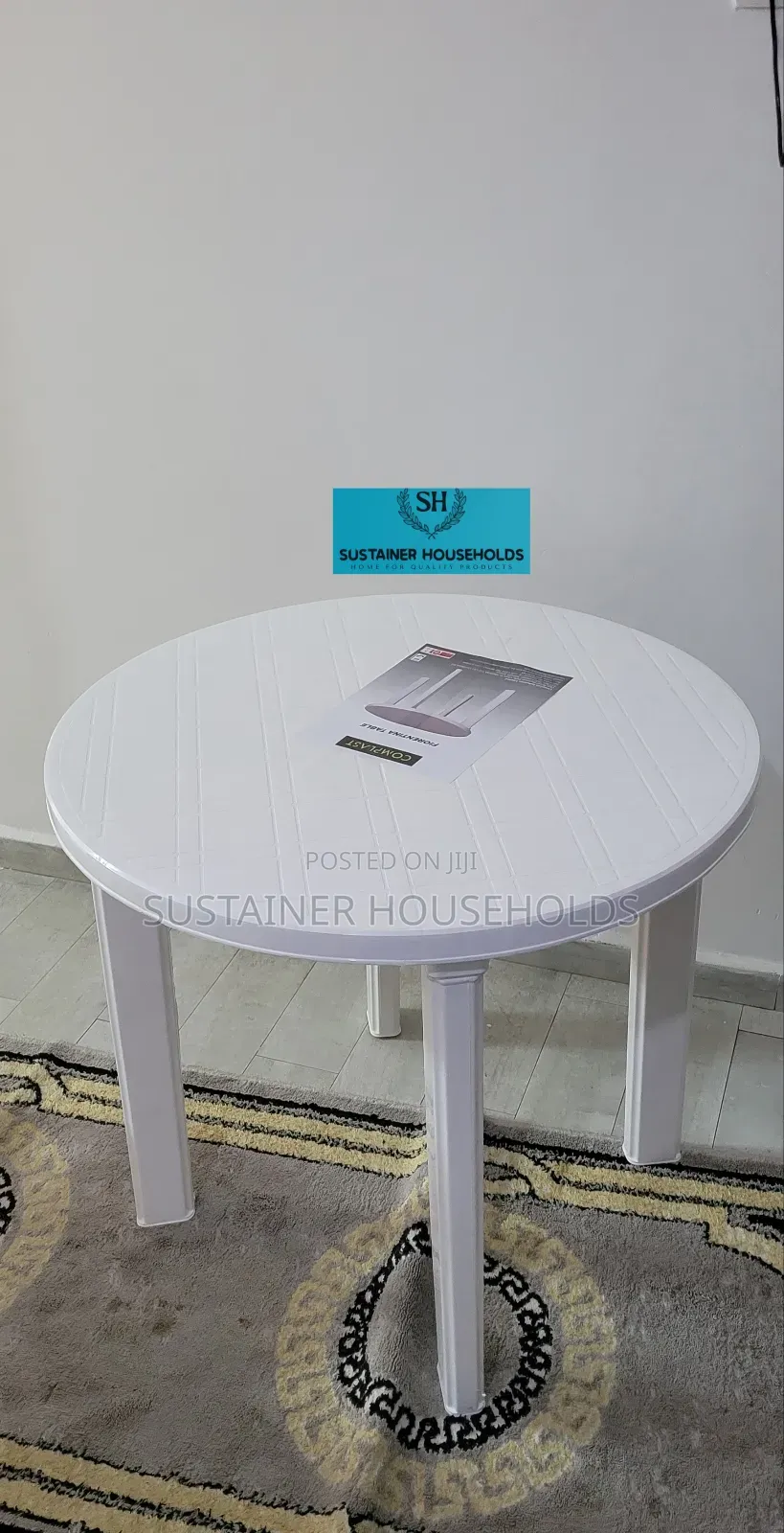 Complast White Round Plastic Tables Available on Offers