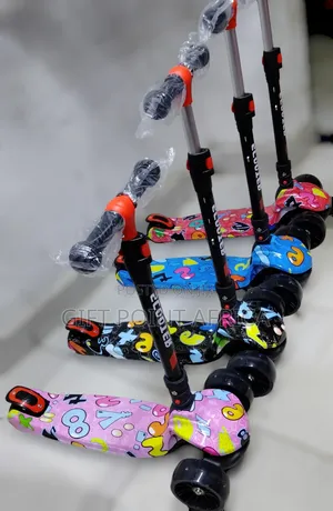 3 -10 Years Metallic 3 Wheels Foldable Scooters for Kids