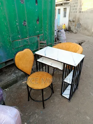Manicure Set Gold Seats, With Marble Table 