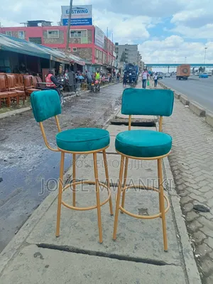 Kitchen Stools or Bar Stool, Green and Gold