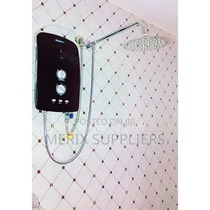 Black Instant Water Heater With Pump + Overhead Shower