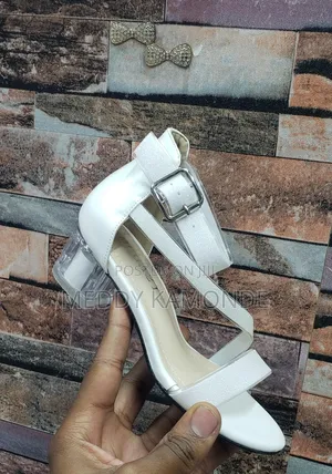 White Kids Chunky Heels