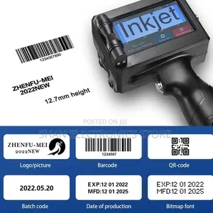 Date Code Barcode Logo at Handheld Inkjet Batch Code Printer