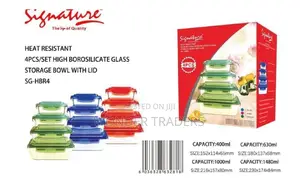 4 Pieces Set High Borosilicate Glass Lunch Box/Storage Bowl