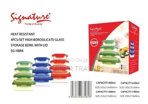 Heat Resistant 4pcs/Set High Borosilicate Glass Storage Bowl