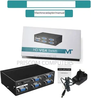 4 Port VGA Splitter Powered 1 in 4 Out for Video Screen
