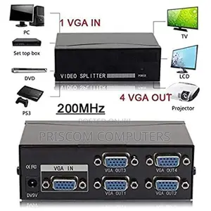 4 Port VGA Splitter, VGA Splitter 1 Input 4 Output
