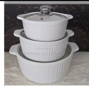 3pcs Ceramic Soup Pot