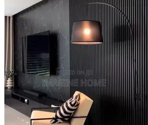 Dark Grey Fluted Wall Panels, Marble Sheet
