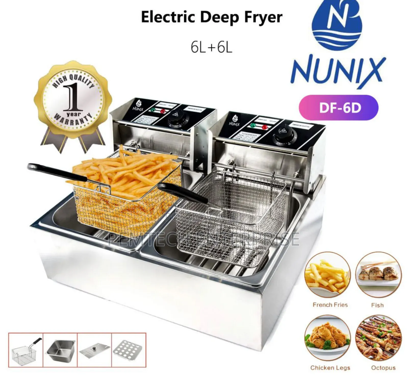 Nunix DF-6D 12L Electric Deep Fryer