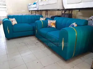 Elegant Turquoise Blue 5 Seater Sofa