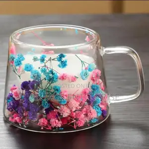 Floral Dry Flowers Cup Simple Heat Resistant Wall Glass