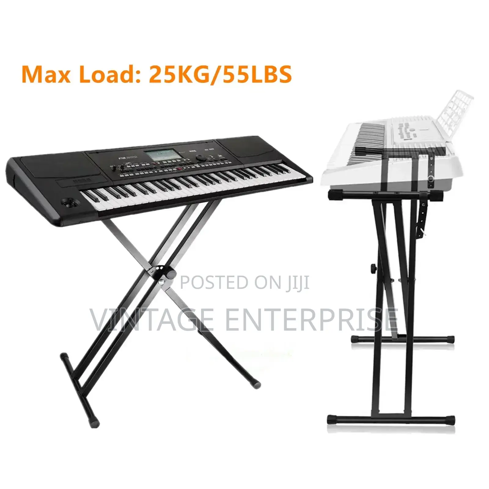 Piano /Keyboard Stand With Locking Stands Double X Shape