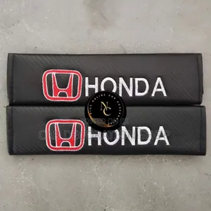 2pcs Honda Pu Leather Seat Belt Cover Plush Covers