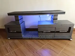 Gray With LED Lights TV Stand