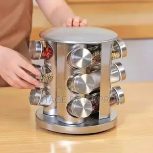 12pcs Glass Rotatable Spice Rack