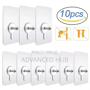 10pcs Adhessive Strong Wall Hooks With Screw