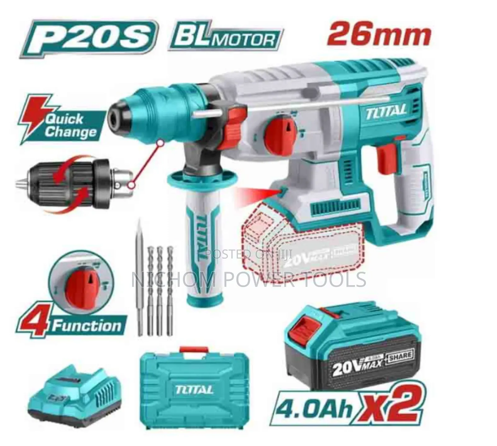 20v Total Rotary Hammer Drill/Cordless Rotary Hammer 26mm