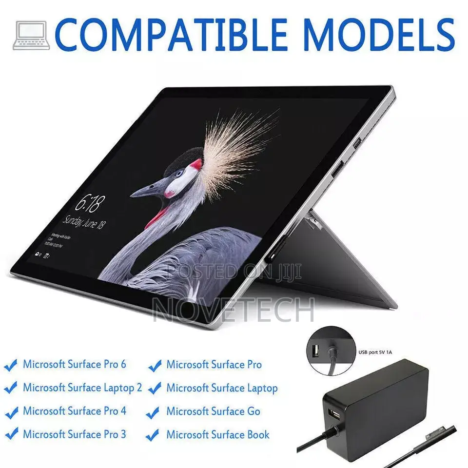 Surface Pro Charger 65W 44W for Microsoft Surface Pro X 3 4