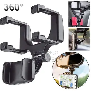 GSM Phone Holder for Car - Rearview Mirror Clip - 360° Rotat