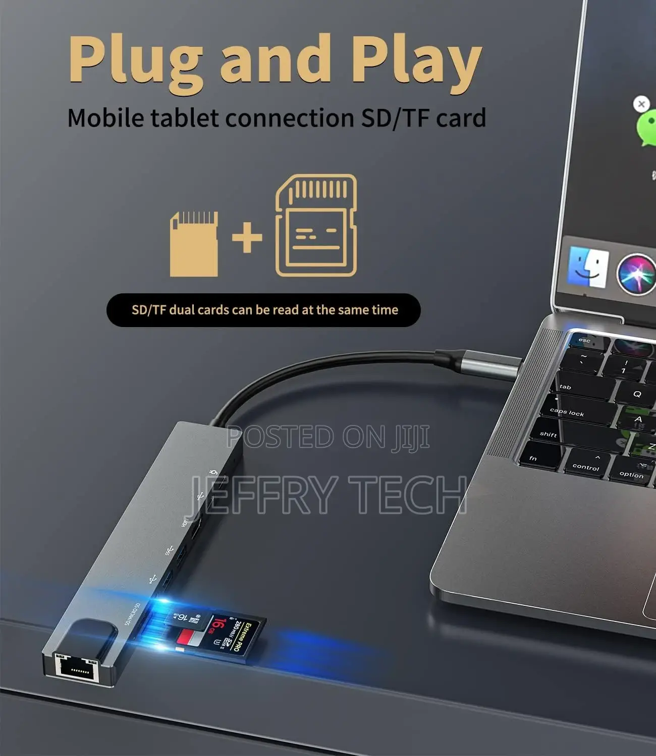 USB C to HDMI Ethernet USB a Type-C TF SD Card Reader Hub(8I