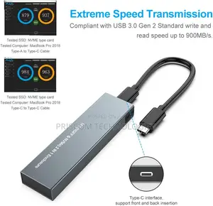 M.2 NVME SSD Enclosure Clip Type Aluminum NVME External Har