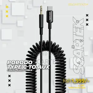 Porodo Aux to Type C Coiled Audio Cable