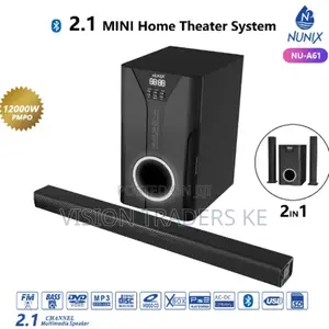 2.1ch Nunix Sub Woofer System BT/USB/FM Tall Boy Soundbar