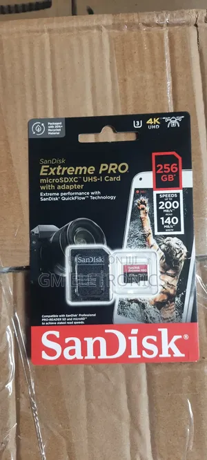 New Sandisk 256gb Extreme Pro Microsd 200mb/S Read 140mb/S