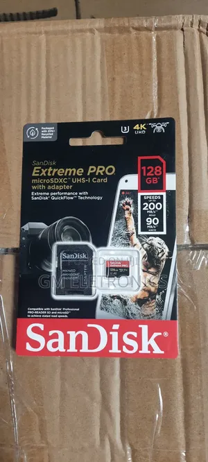 128 Gb Extreme Pro Microsd Uhs-I Card 200mb/S Read 90mb/S
