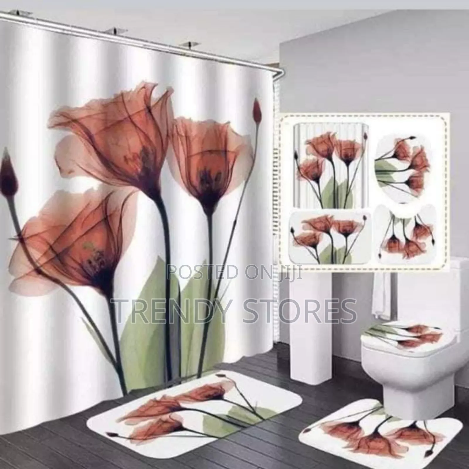 4pc 3D Shower Curtains