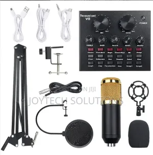Studio Recording Condenser Microphone With Sound Card