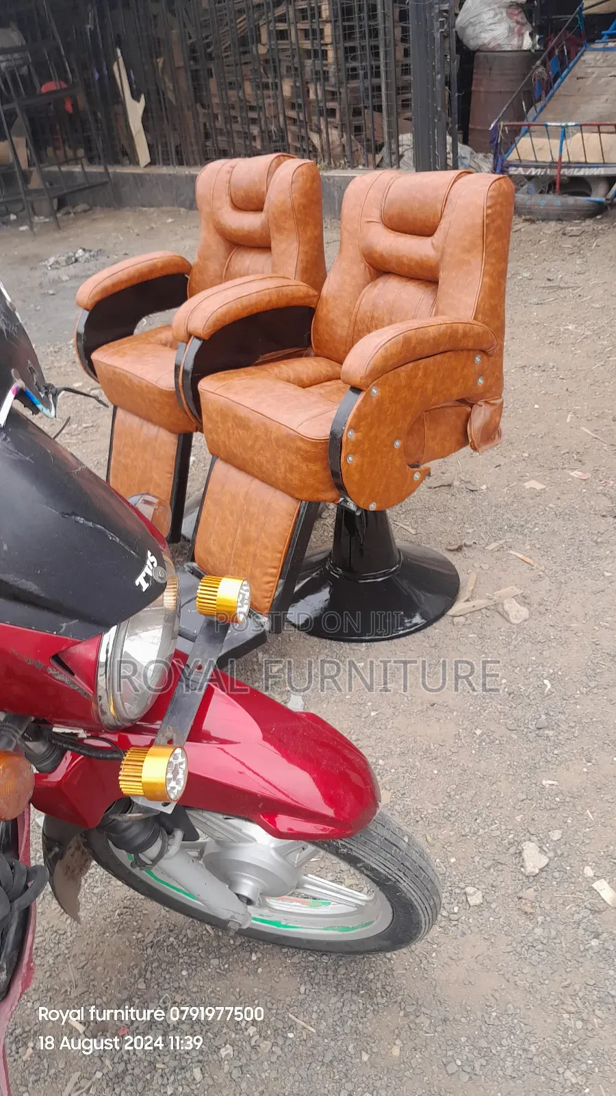 Classic Barbershop Chairs Brown