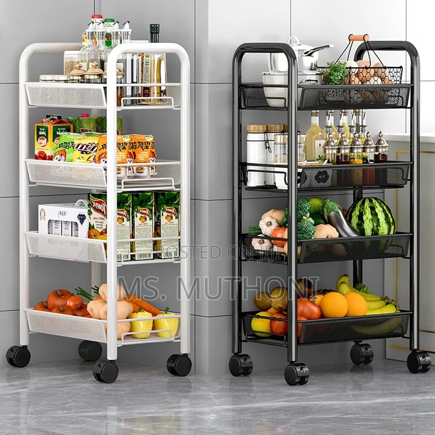 4 Layer Multifunctional Mesh Design Storage Trolley