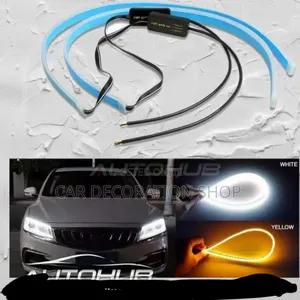 Blue/Red/Clear 60cm Headlights Strip With Amber Turn Signal